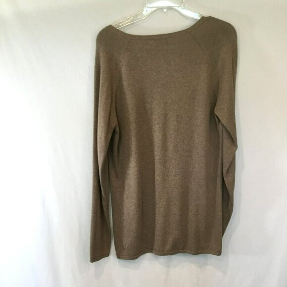 Roz & Ali V-Neck Sweater Long Sleeve Button Accent Pullover Women's Size Large - Picture 4 of 9